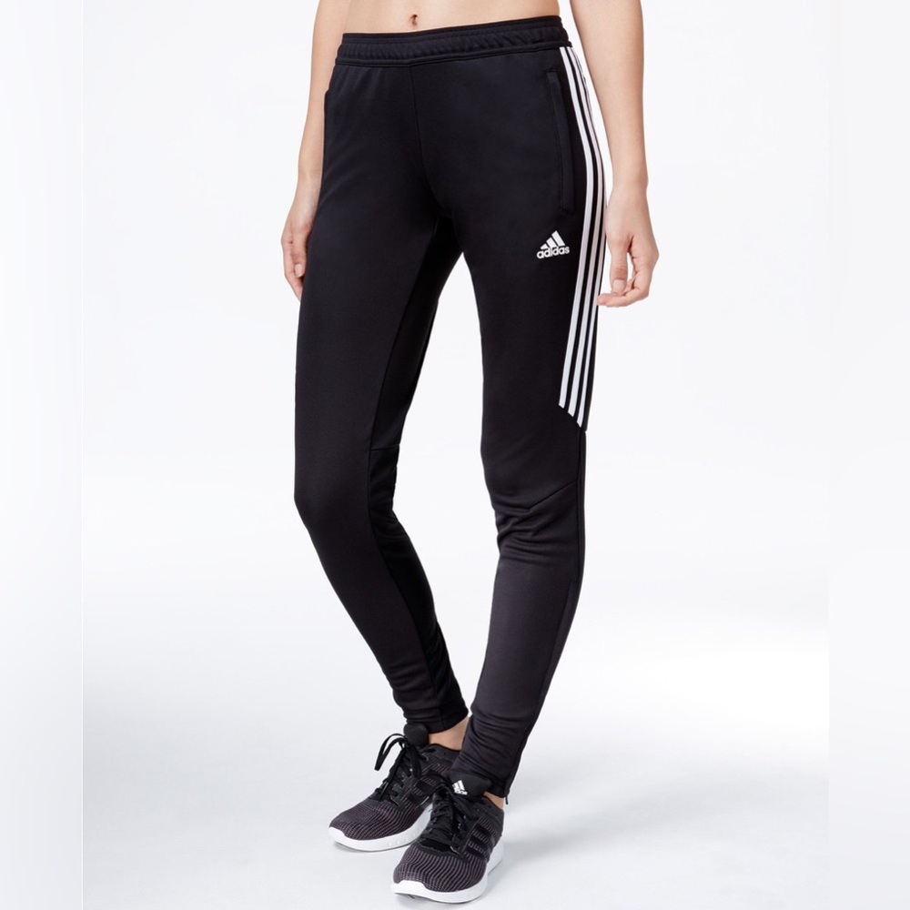 ADIDAS Climacool Jogger XS Black Fitted Zip Leg Track Pants Warm Up Pull On